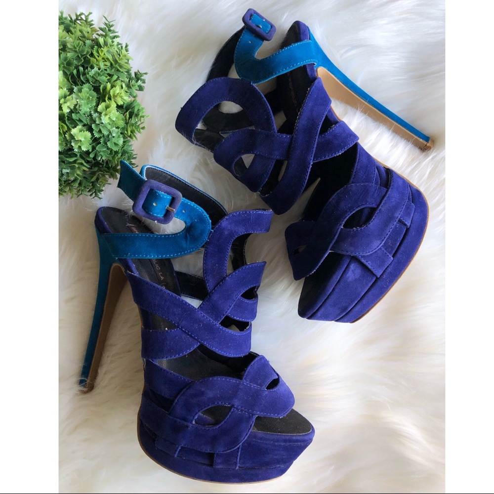 Blue Platform Stiletto Heels